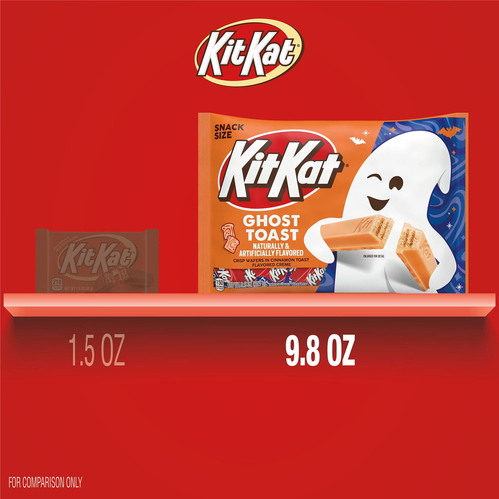 Kit Kat Ghost Toast Cinnamon Toast Flavored Creme Wafer Snack Size, Halloween Candy Bag, 9.8 oz