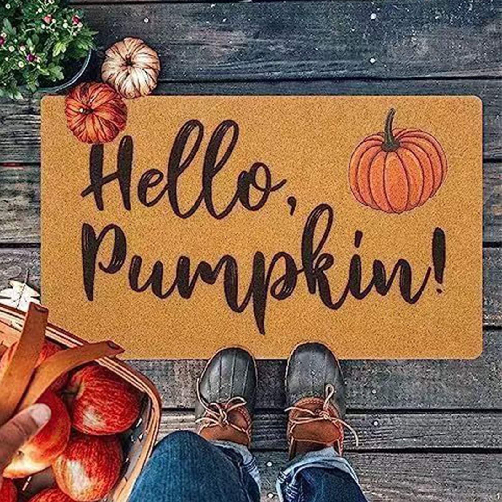 WWC Halloween Door Mat, 32x20 inch Halloween Decor Thick Non Slip Ghost doormat, Entryway Rug for Fall Party Indoor Outdoor Front Porch