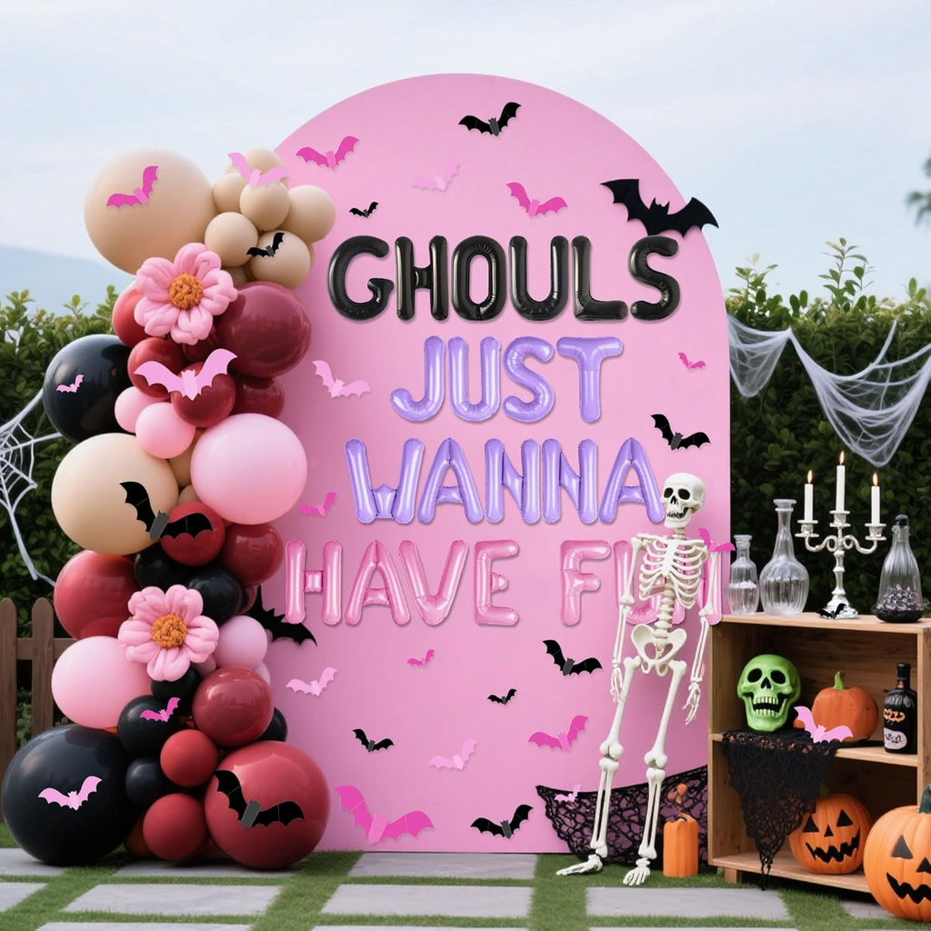 Halloween Bat Letter Balloon Decoration Set - Wall Party Scene Arrangement Combination Accessories