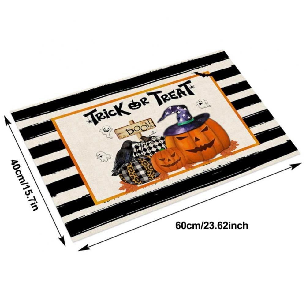 Halloween Door Mat Outdoor Trick or Treat Doormat Non Slip Funny Rug Pumpkin Holiday Decorative Entrance Mat for Halloween Indoor Outdoor Decoration, 15.7x23.6"