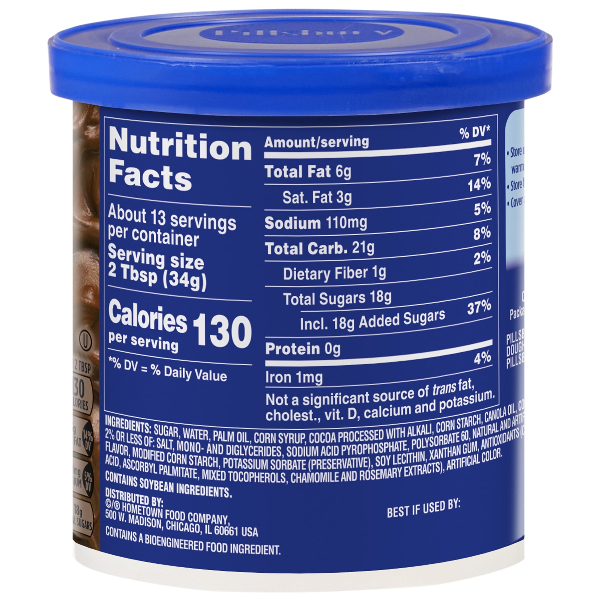 Pillsbury Creamy Supreme Chocolate Fudge Flavored Frosting, 16 oz Tub