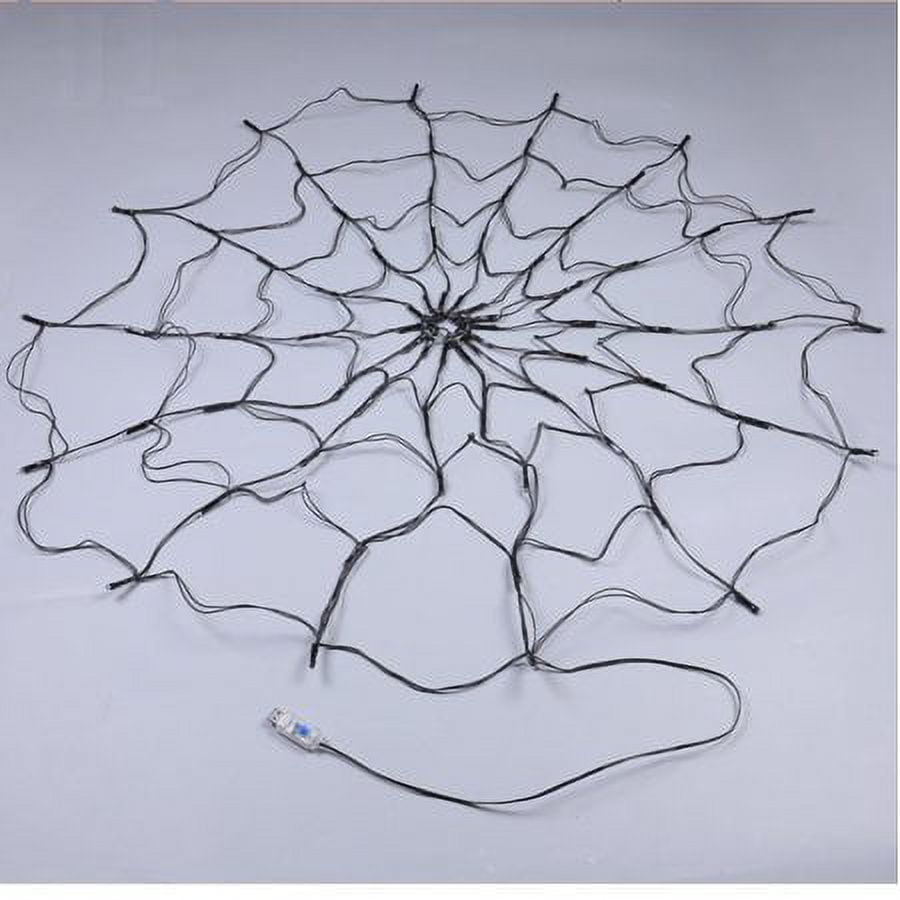 70Led 3.28FT Giant Spider Web Lights with Hairy Spider and Cobweb for Lighted Halloween Decorations Outdoor Halloween Window Decorations Wall Garden Patio Yard Decor