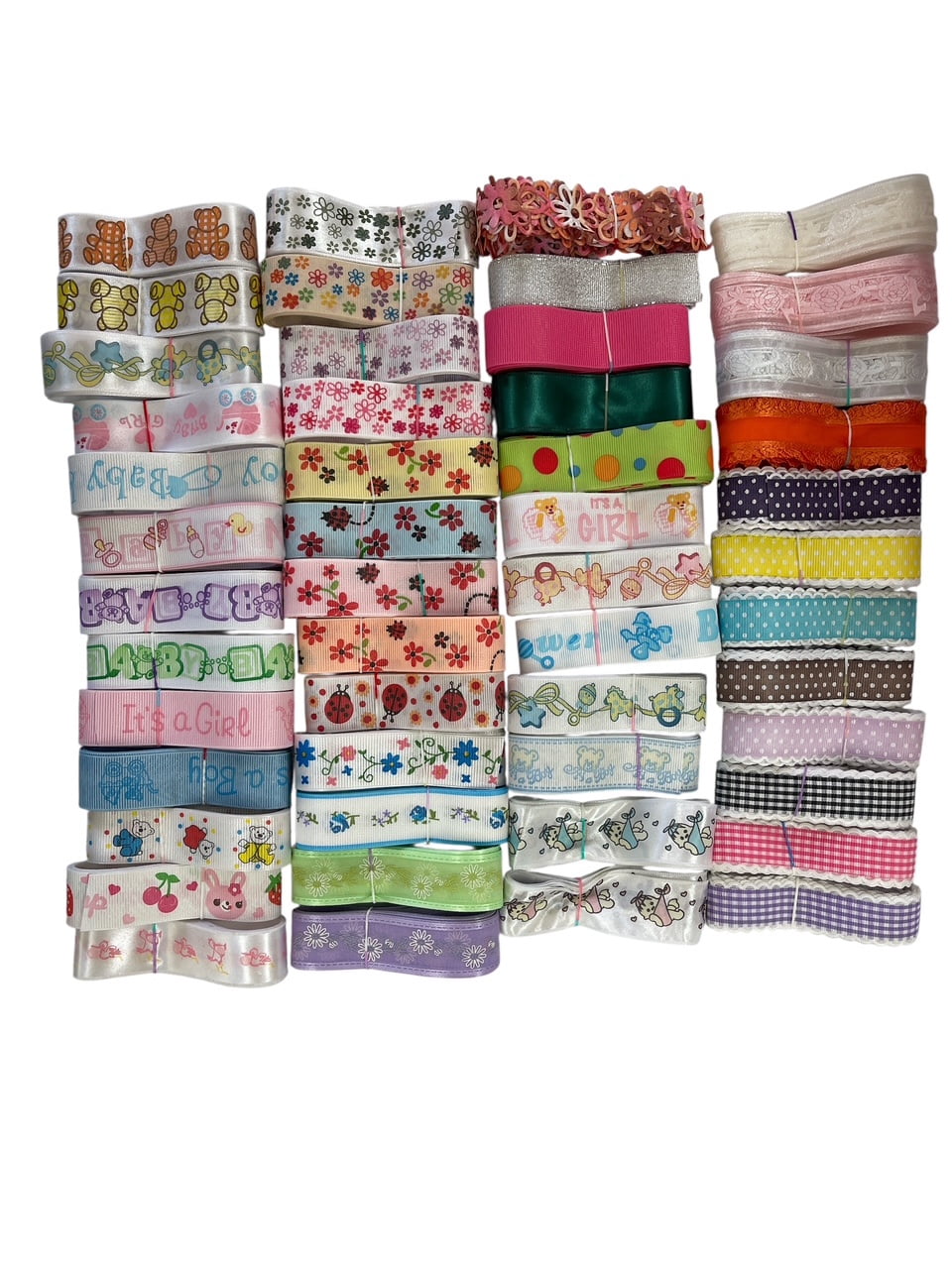 Assorted 7/8 Inch. Ribbon 50 Bunches Total 100 Yards Arts Crafts and Scrapbooking