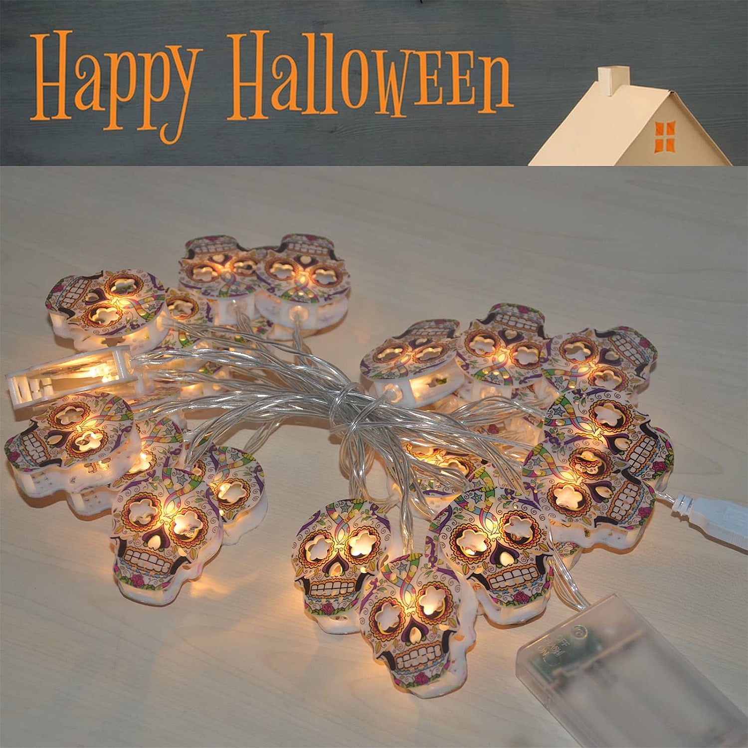 Ayieyill Bats Halloween Lights, 9.8FT 30 LED Halloween String Lights for Indoor Outdoor Halloween Decorations and Halloween Decor