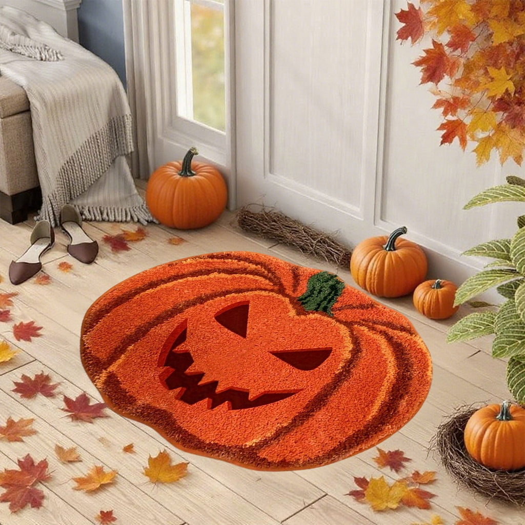 Xuniizn Halloween Mat, 16X24" Velvet Halloween Door Mat for Outside Entrance, Spooky Halloween Rug for Outdoor & Indoor, Non Slip Washable Halloween Doormat, Halloween Bathroom Decor