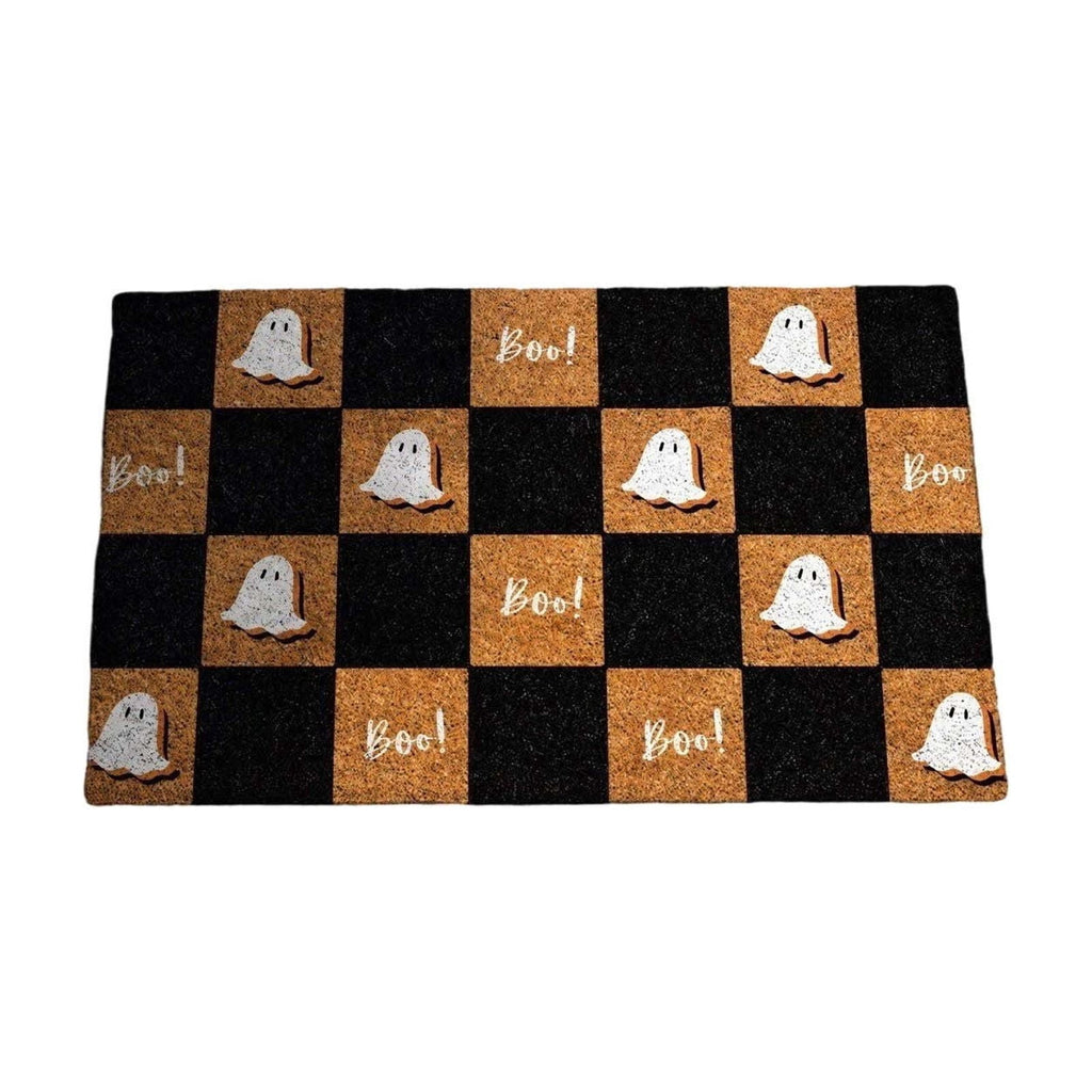 Halloween Ghost Door Mat, Cute Welcome Mat for Front Door Porch Entryway Haunted Outdoor Decor Spooky Decorative Entrance Doormat Non Slip Halloween Rug, 16" x 24"