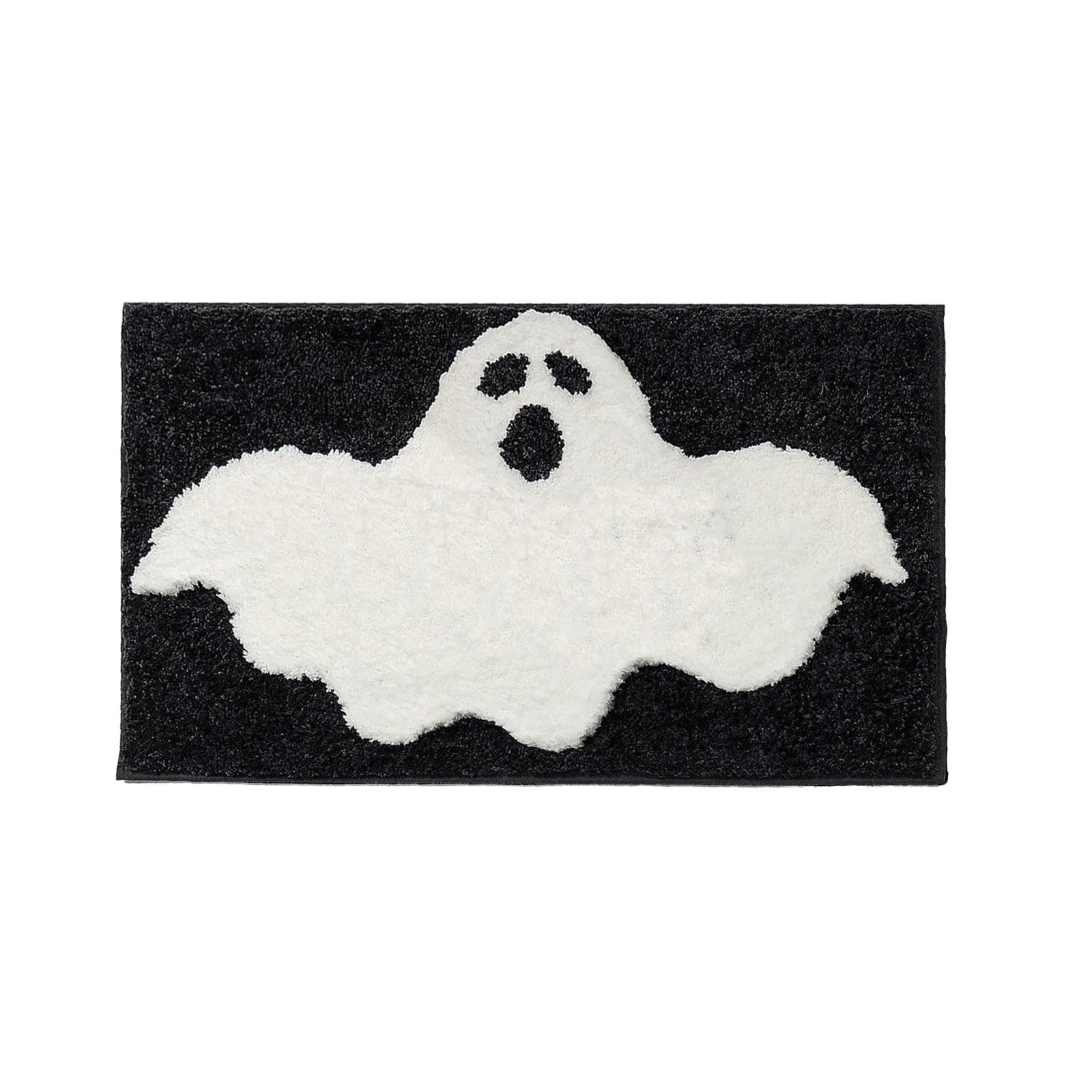 BingTong Cartoon Ghost Themed Fall Welcome Mat,Variety Spooky Adorable Ghost Shape Entryway Rug,Weather Resistant Low Profile Door Mat for Home Apartment Cafe Halloween Decoration Ghost F