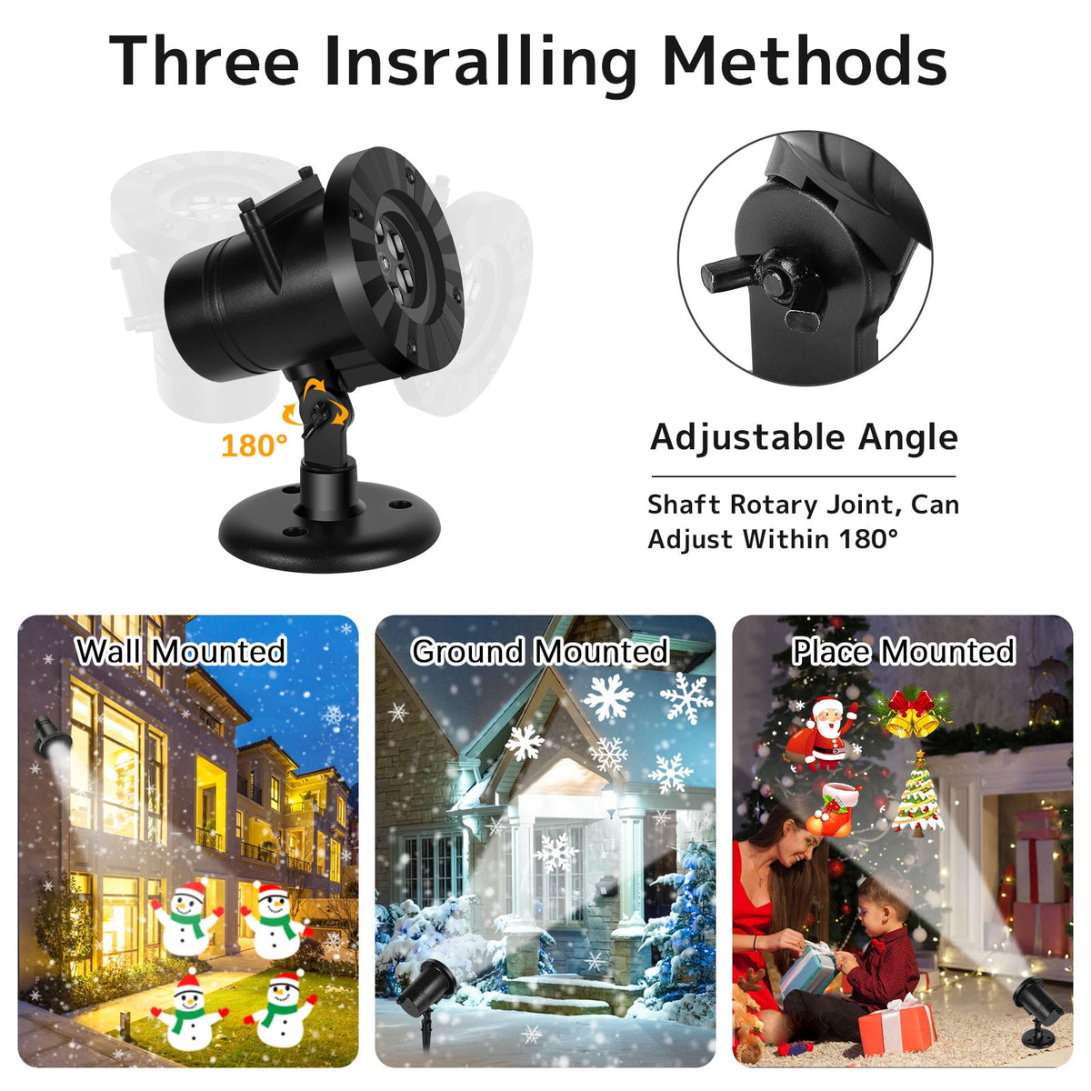 Christmas Halloween Projector Lights, Outdoor Christmas Decorations, LED Projection Lamp 16 Slides for Christmas Party Holiday Yard Garden Decoration