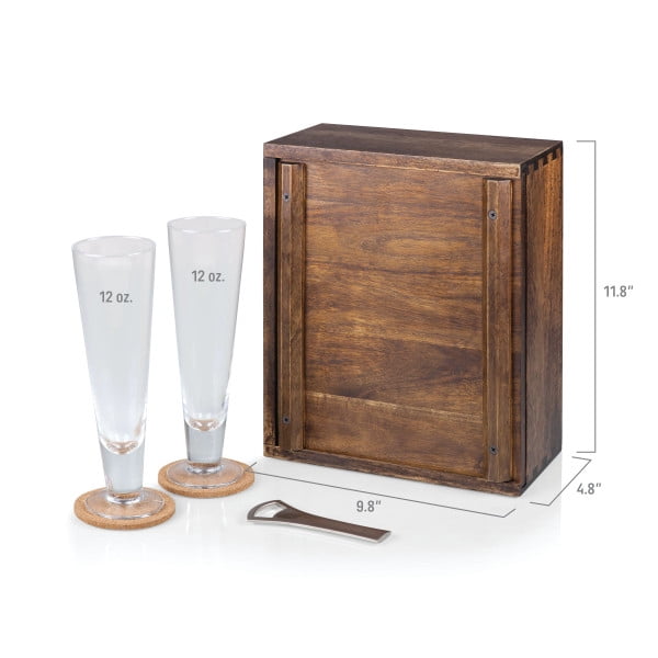 Nightmare Before Christmas - Jack - Beverage Glass Gift Set, (Acacia Wood)