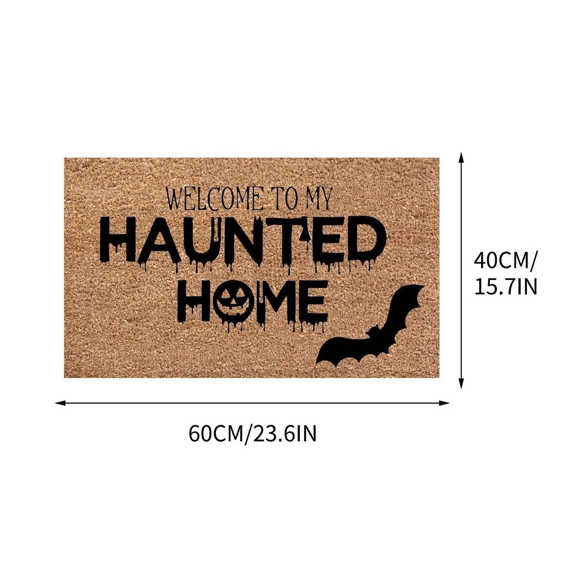 EWSFHUI Stay Spooky Doormat Halloween Welcome Indoor and Outdoor Mat Fall Entrance Artificial Coir Rug Spooky Skeleton Sign Gothic Home Decoration Warm House Gift,24"x16"