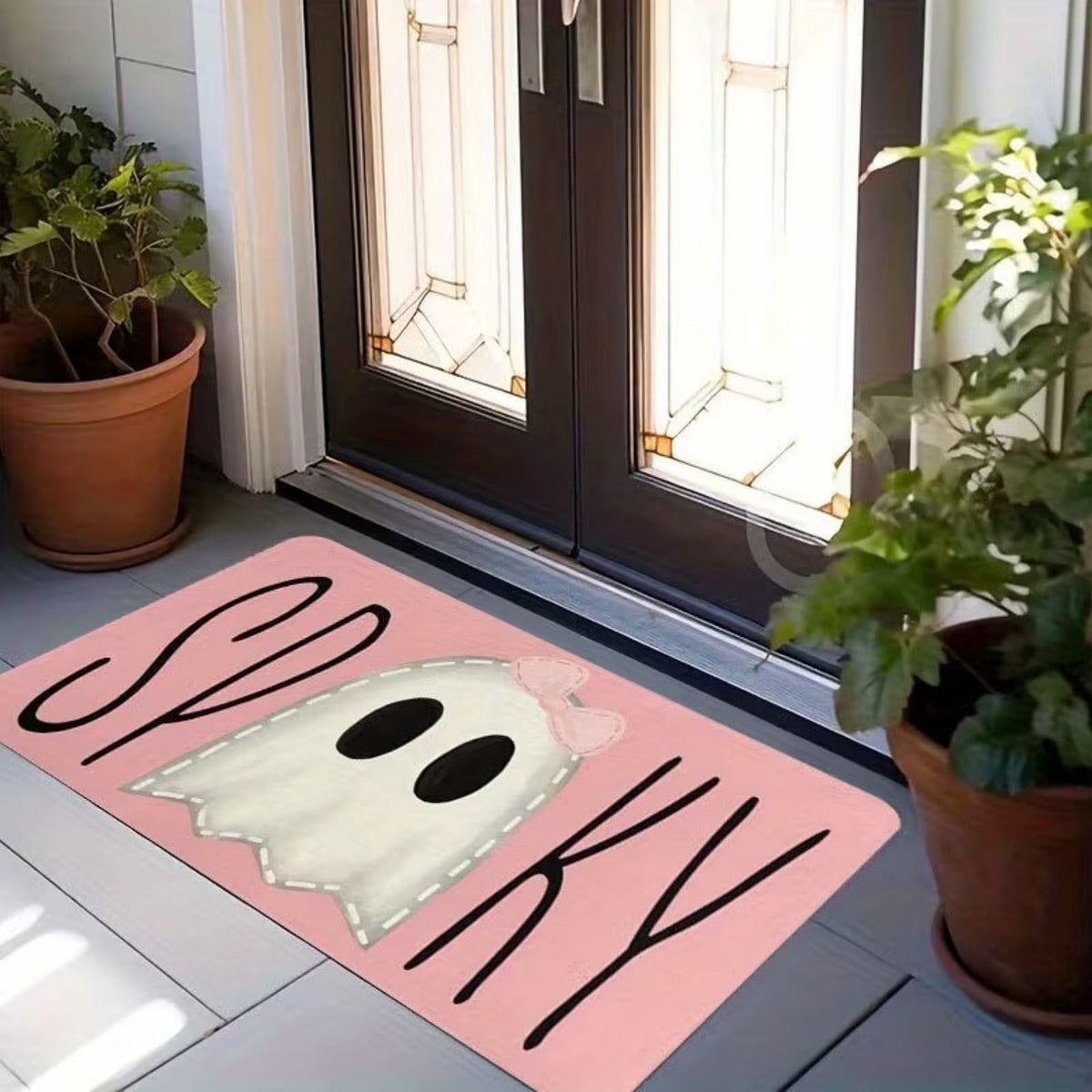 AuroraX Halloween Ghost Decor Outdoor Halloween Decoration Courtyard Tabletop Desktop Haunted Halloween Decoration for Yard Garden Pink