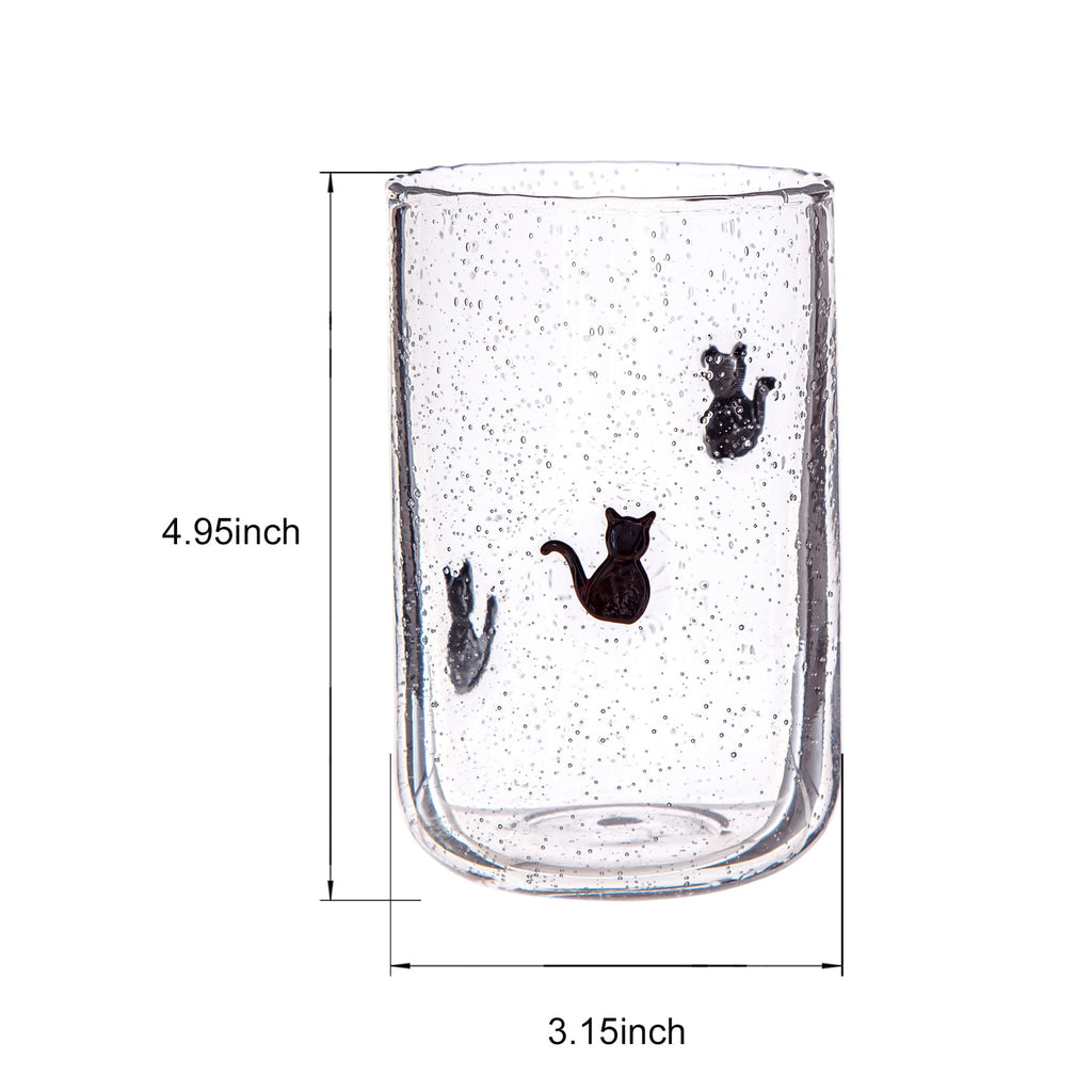 Way To Celebrate 2-Pack 16 oz Old Fashioned Glasses, Bubble Finish, Cat Halloween Design