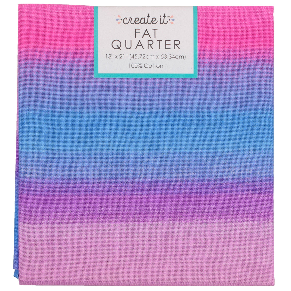 Fat Quarter 100% Cotton Ombre, Pink, 18"x 21" for Quilting & Sewing, 1 Each