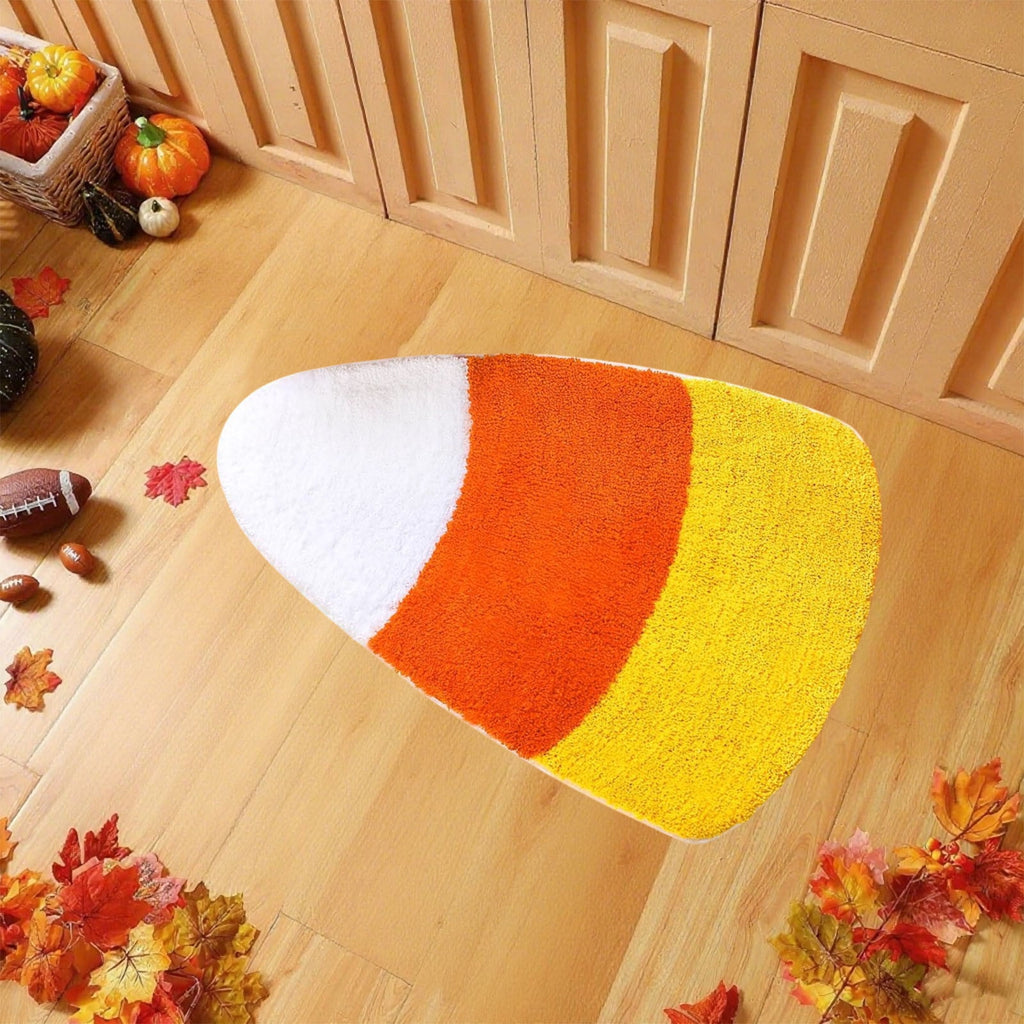 Konghyp Pumpkin Shaped Carpet, Non-Slip Entryway Rug, Washable Floor Mat for Home Entrance, Ideal for Halloween Fall Thanksgiving Decor, Versatile Bathroom and Kitchen Mat