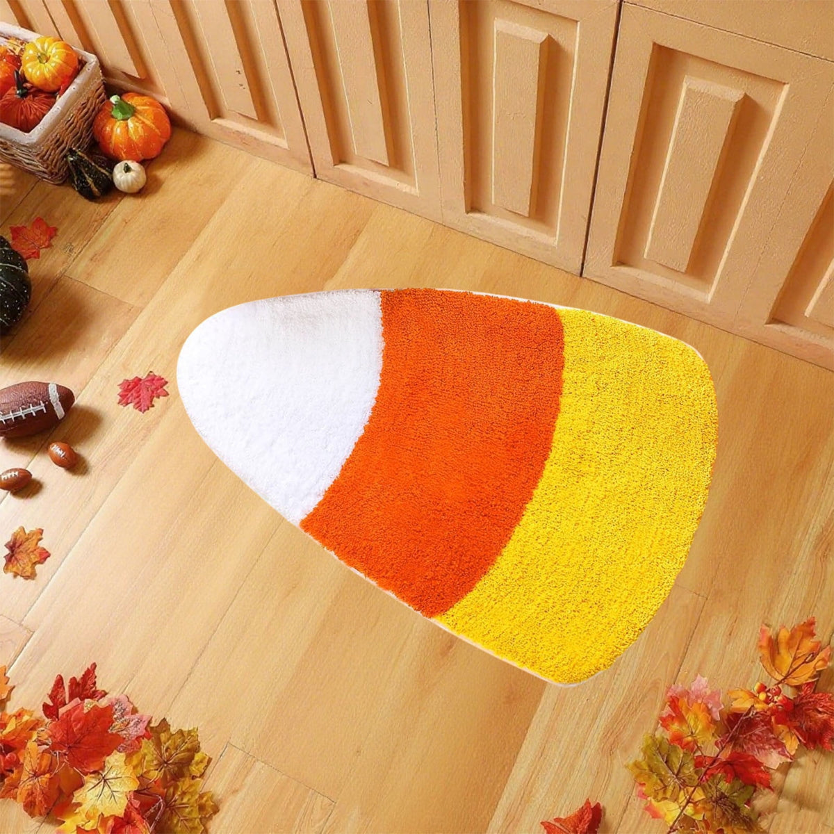 Konghyp Pumpkin Shaped Carpet, Non-Slip Entryway Rug, Washable Floor Mat for Home Entrance, Ideal for Halloween Fall Thanksgiving Decor, Versatile Bathroom and Kitchen Mat