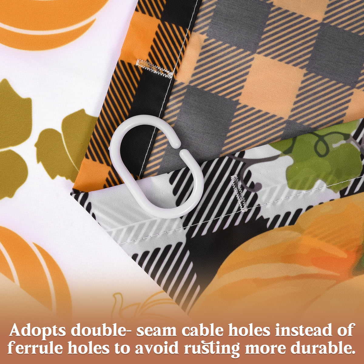 Ikfashoni Fall Shower Curtain with Hooks, Fall Decor for Home, Buffalo Plaid Pumpkin Waterproof Bathroom Curtains, 72"X72"