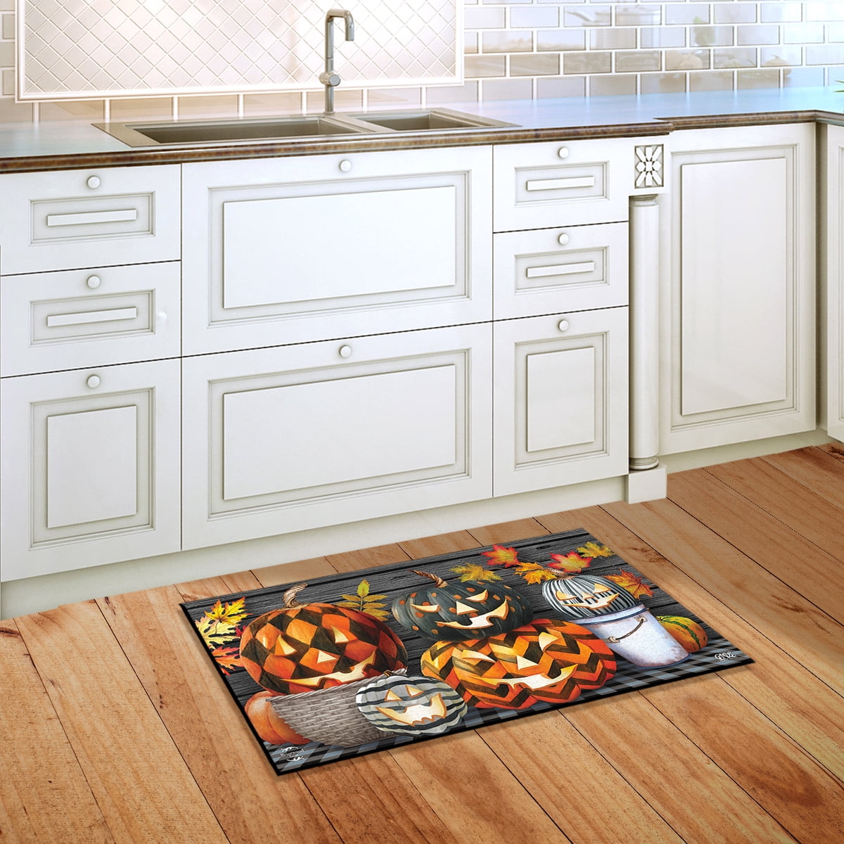 Briarwood Lane Halloween Doormat 30x18 Indoor Outdoor Patterned Jack-O-Lanterns For Halloween Doormat