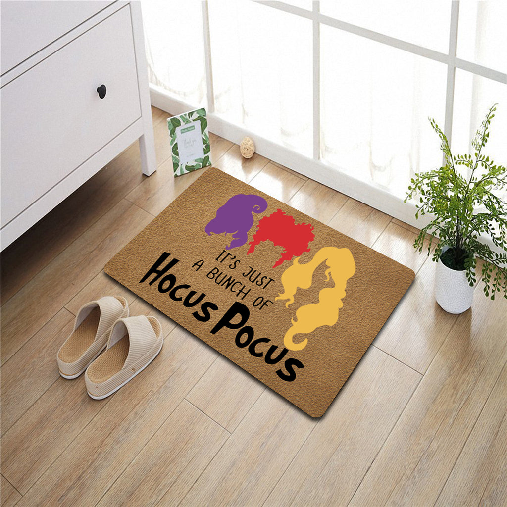 Funny Welcome Doormat Front Porch Decor Rugs with Rubber Back 23.7"(L) x 15.9"(W) It's Just A Bunch of Hocus Pocus Halloween Doormat Rubber Non-Slip Backing Entrance Rug Home Decor Decorative Mat