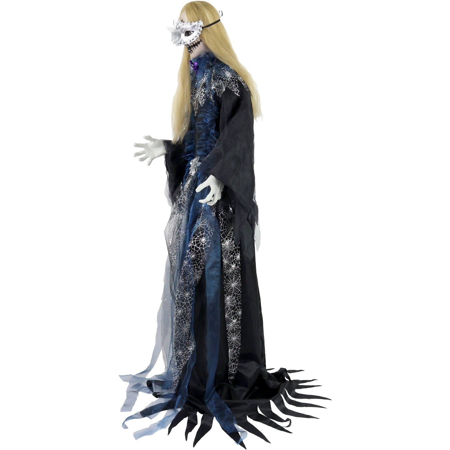 Haunted Hill Farm 6.5 Ft Life-Size Animatronic Bride Indoor/Outdoor Halloween Decoration, Multicolor, HHLADY-2FLSA