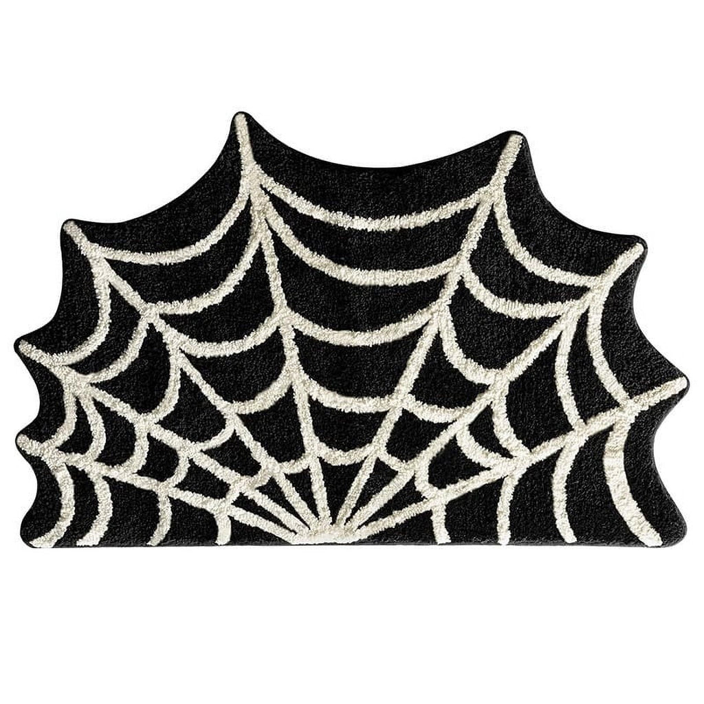 Premium Halloween Spider Web Doormat - Non-Slip Entrance Rug with Gothic Pattern for Front Door, Kitchen, Hallway, Soft PVC Material, Washable Floor Mat for Spooky Home Decor