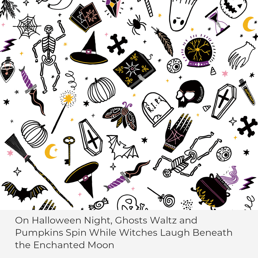 Seasonwood Halloween Shower Curtain,Spooky Halloween Black Cat Shower Curtain,Waterproof Halloween Bathroom Decor with 12 hooks,72"x72"
