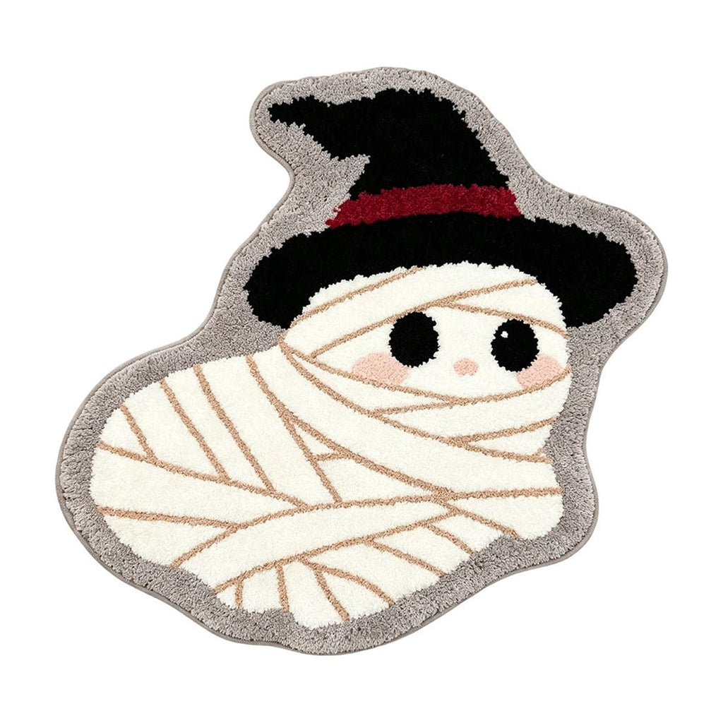 Halloween Bath Mat Ghost Multicolor Irregular Mat 27.56x17.72in Polyester Skidproof & Absorbent for Bathroom Entryway Living Room Halloween Door Mat by MPOISVA