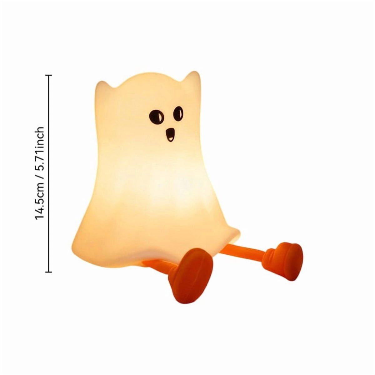 Fwttom Ghost Night Light, Halloween Lights Cute Ghost Reading Book Lamp, Halloween Decorations Indoor Light Up Ghost Statue Ghost Light for House Mantel Bedside