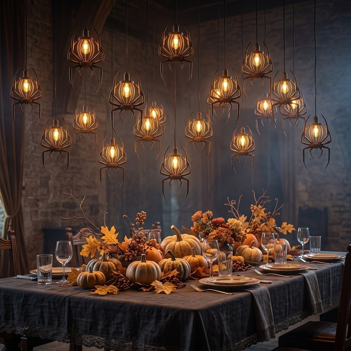 2026 New Halloween Hanging Bat Flame Lights, Vintage Metal Frame Lantern with Warm Amber Edison Bulb, Indoor Outdoor String Light Decor for Porch Patio Room