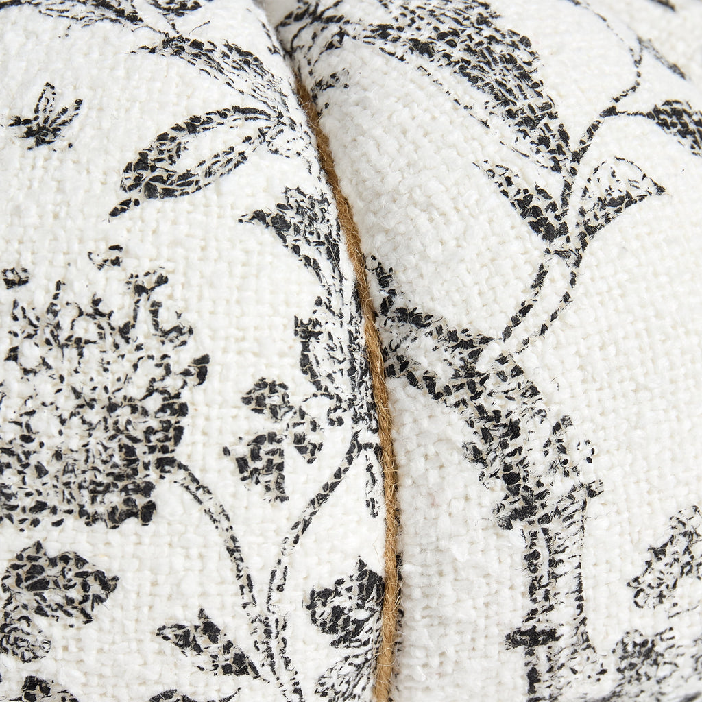 My Texas House Halloween Raven Toile Pumpkin Decorative Pillow, Ivory and Black, 6" x 10"