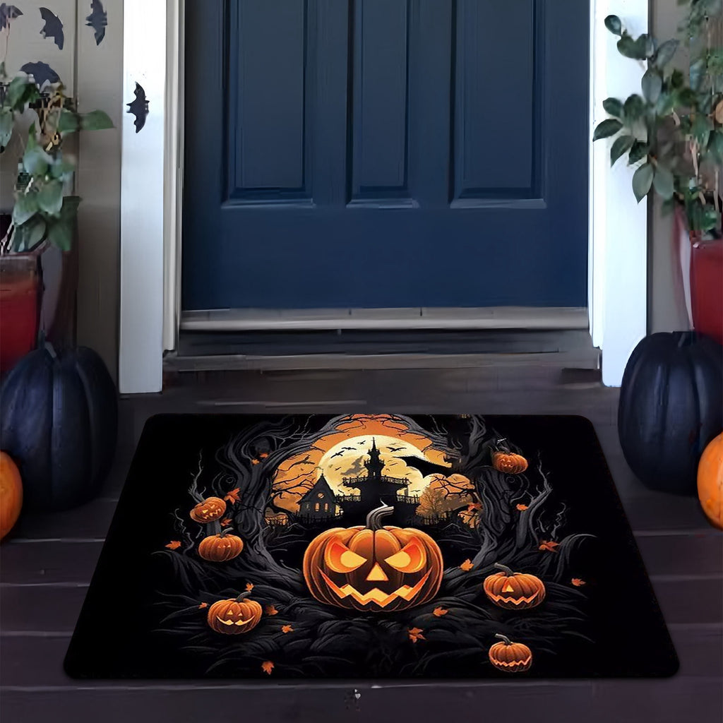 Stijggn Halloween Kitchen Rugs Halloween Mat Halloween Decorations Doormat, Welcome Mats for Front Door,Spooky Outdoor Mats for Front Door, Living Room, Bedroom, K-ids' Room