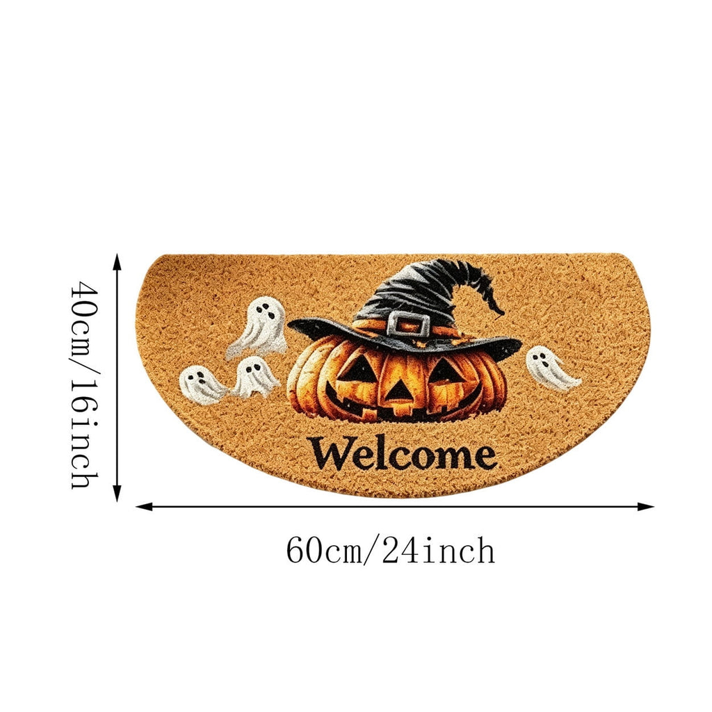 Halloween Ghost Door Mat, Cute Welcome Mat for Front Door Porch Entryway Haunted Outdoor Decor Spooky Decorative Entrance Doormat Non Slip Halloween Rug, 16" x 24"