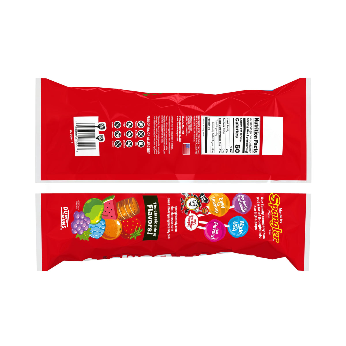 Dum Dums Original Mix Halloween Assorted Candy, Lollipops & Suckers, Hard Party Candy, 18.5 oz Bag