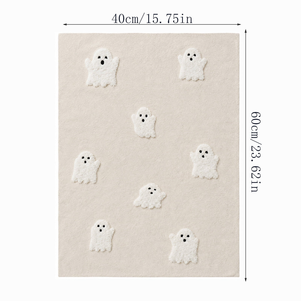 Halloween Ghost Door Mat, Cute Welcome Mat for Front Door Porch Entryway Haunted Outdoor Decor Spooky Decorative Entrance Doormat Non Slip Halloween Rug, 16" x 24"