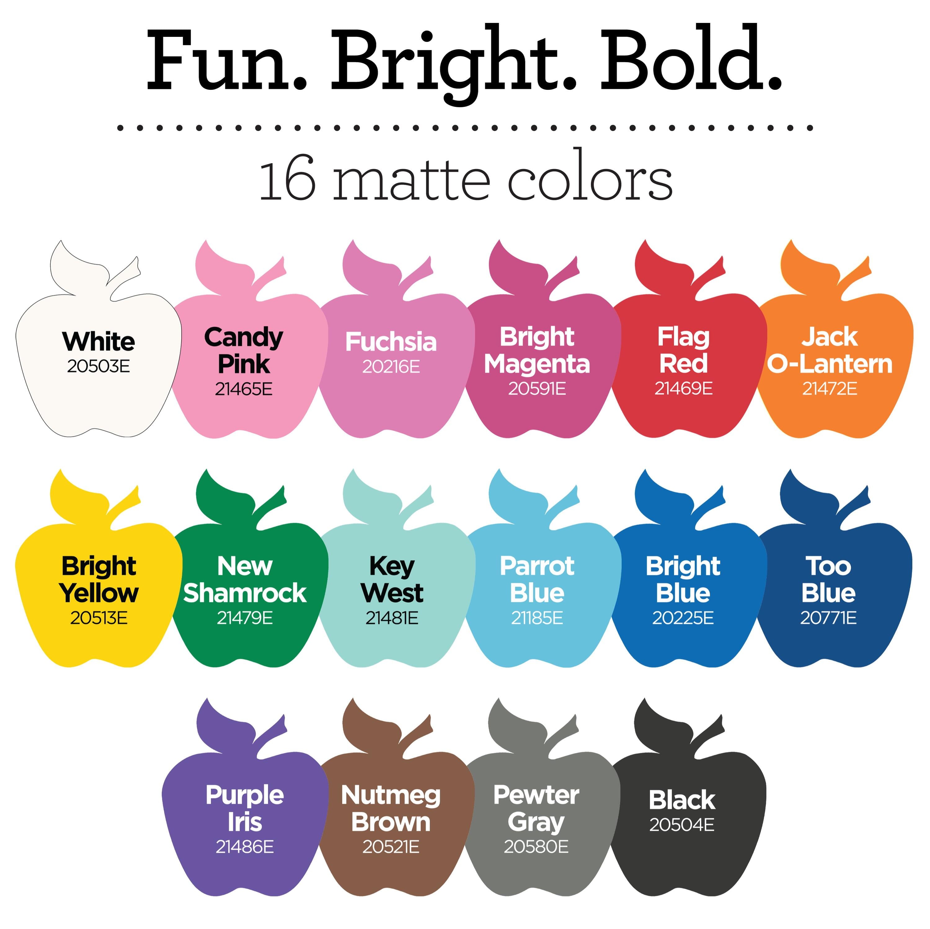 Apple Barrel Acrylic Craft Paint Set, Matte Finish, Assorted Colors, Set of 16, 2 fl oz