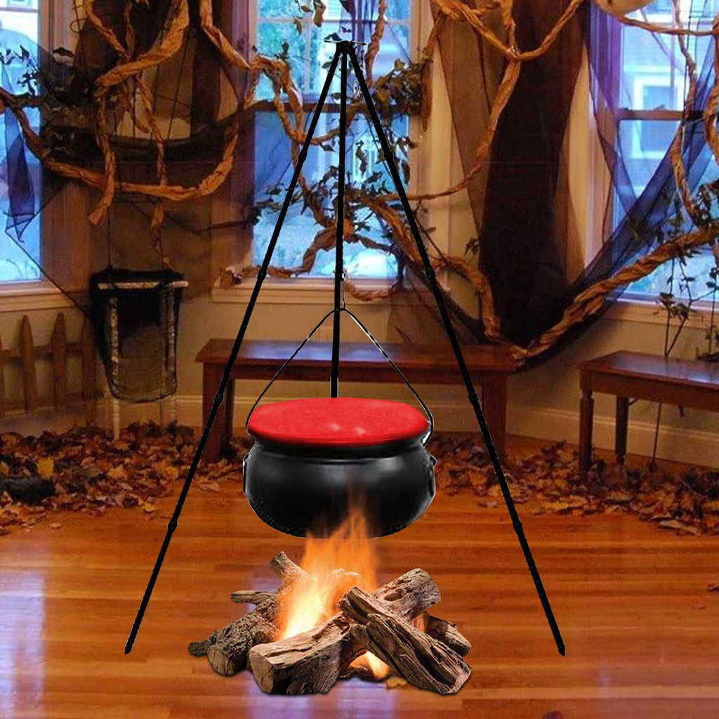 Muecwrye Halloween Decorations Outdoor, Halloween Clearance! Halloween Witches Cauldron on Tripod with Lights, DIY Bubbling Cauldron Set Decor for Home Porch Outside, Halloween Party Supplies