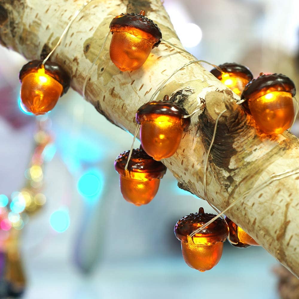 Morttic Halloween Lights 3D 10ft 30 LEDs Pumpkin String Lights Battery Powered Orange Lights for Halloween Party Indoor Fall Outdoor Harvest Thanksgiving Decorations