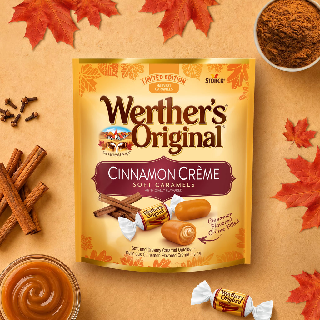 Werther's Original Limited Edition Fall Harvest Cinnamon Crème Soft Caramels, 7.4 oz Bag
