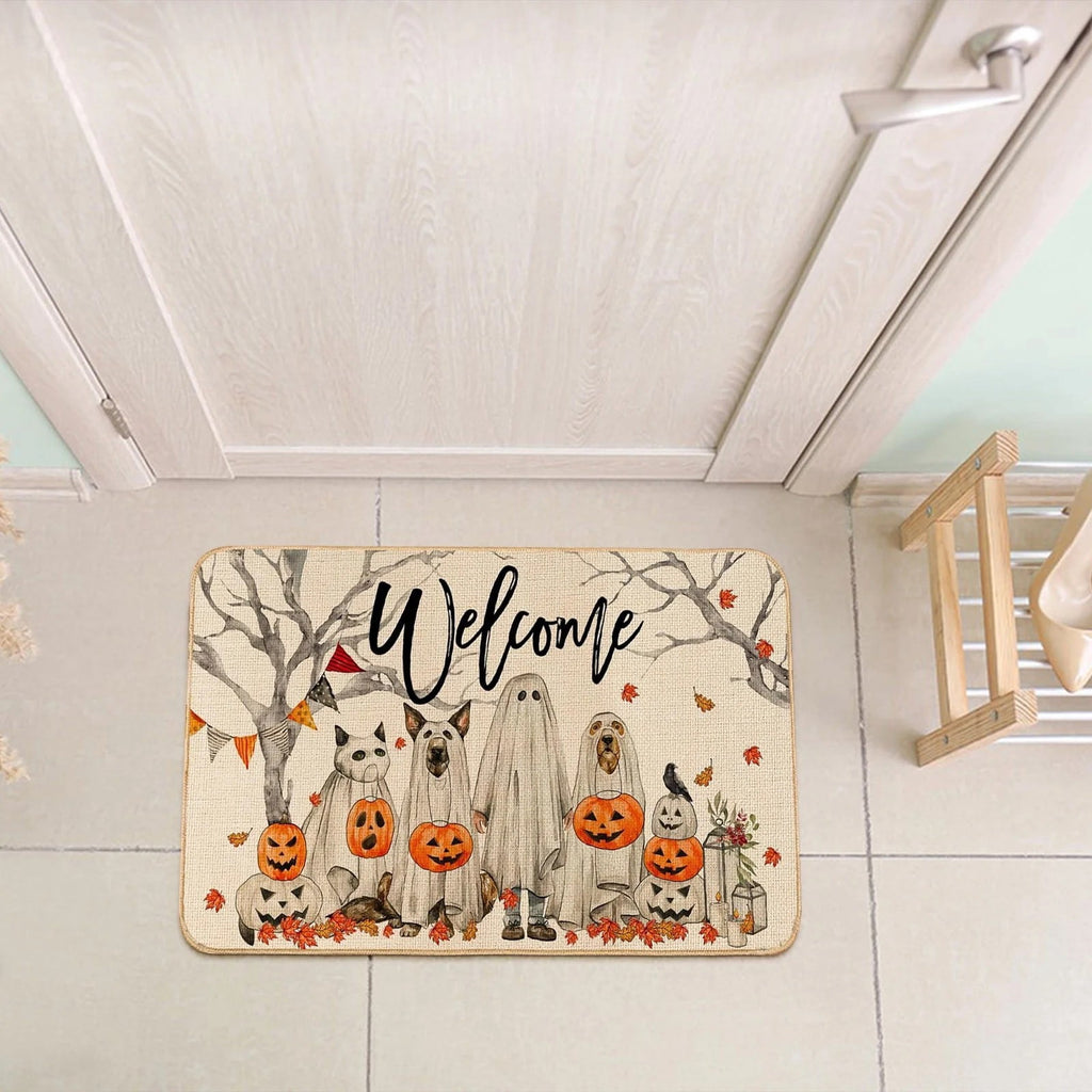 Halloween Pumpkin Doormat Outdoor Entry Door Kitchen Entryway Floor Mat Halloween Decorative Fall Decor