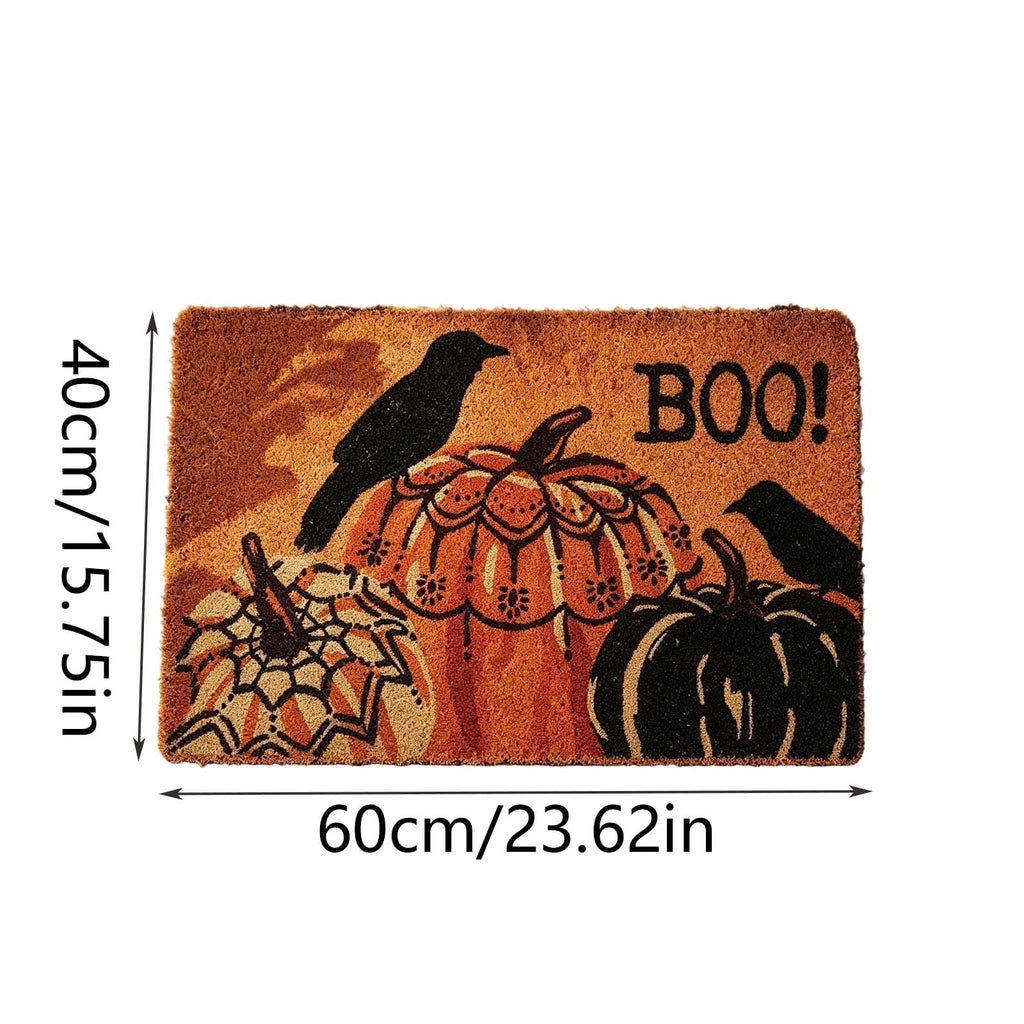 Halloween Door Mat,Halloween Rug,Halloween Porch Decor,Welcome Front Doormat Linen Rubber Layered Mats Nonslip Washable Halloween Decor For Front Porch Entryway