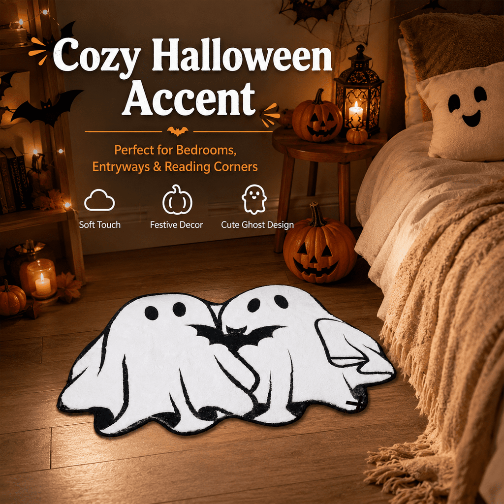 Halloween Door Mat Outdoor Boo Ghost Welcome Doormats for Front Door Non Slip Ghost Floor Mat Black White Stripe Halloween Rug for Entryway Front Porch Outside Decor