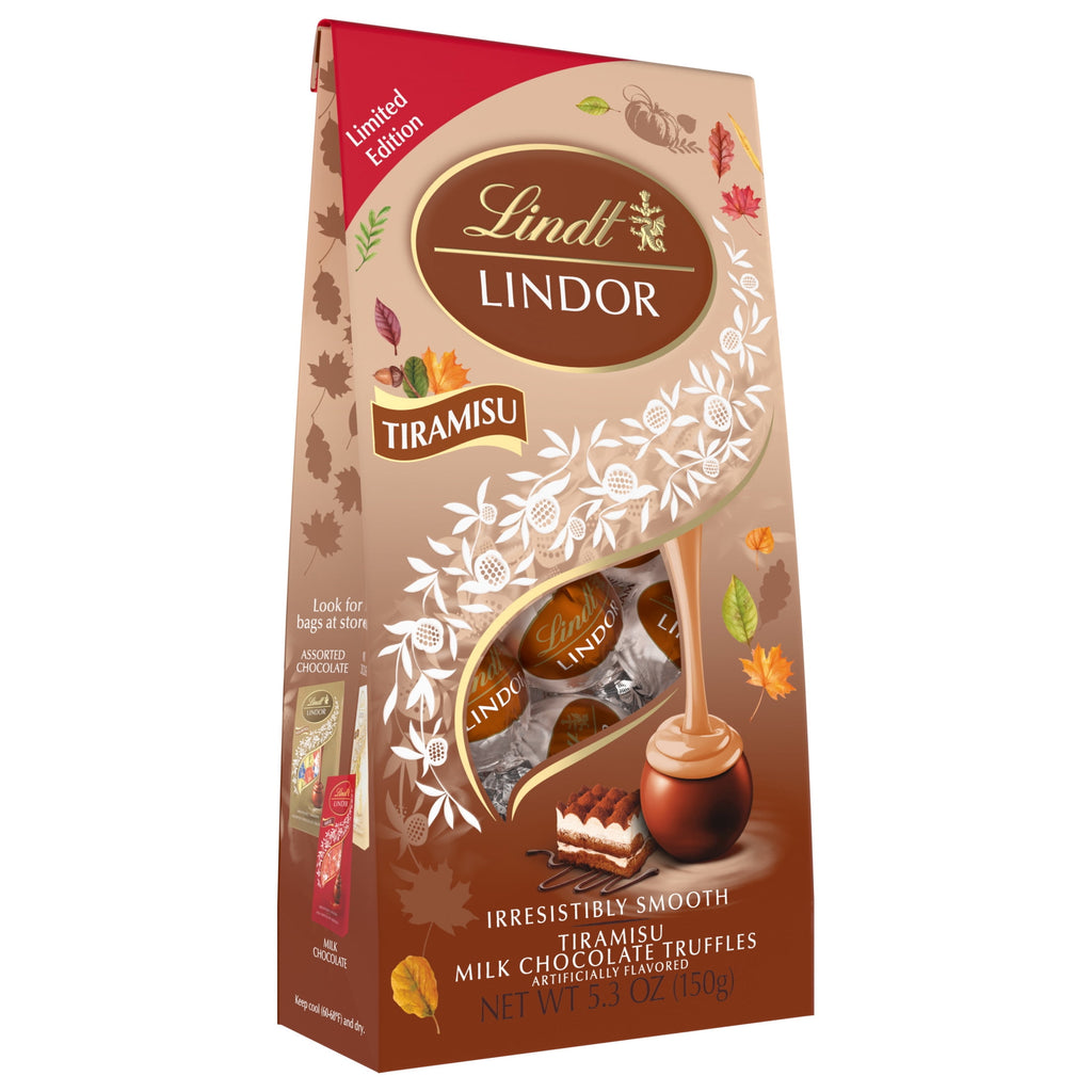 Lindt LINDOR Fall Tiramisu Milk Chocolate Candy Truffles, 5.3 oz. Bag