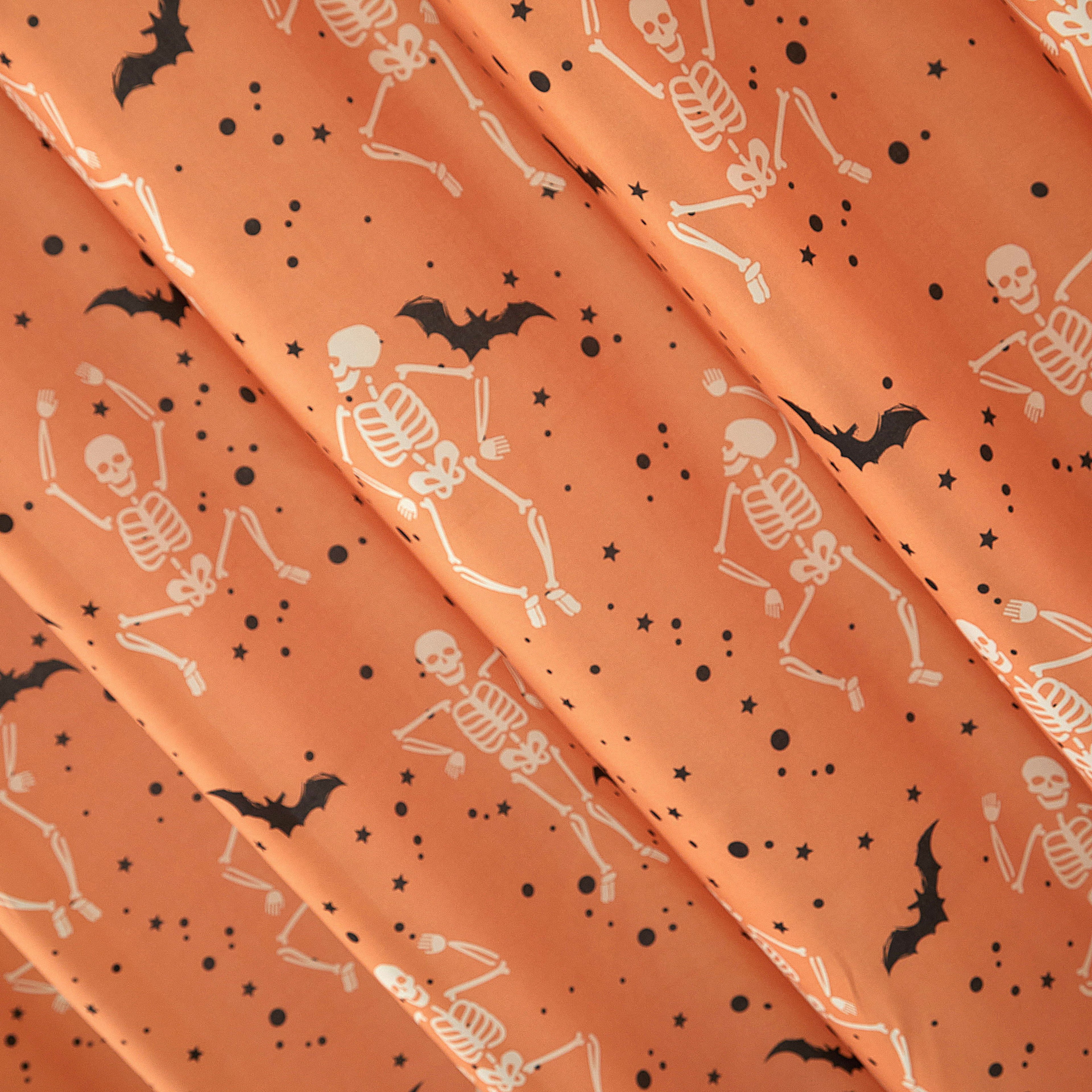 Way To Celebrate 13-Piece Shake Your Bones Shower Curtain Set with Hooks, Orange