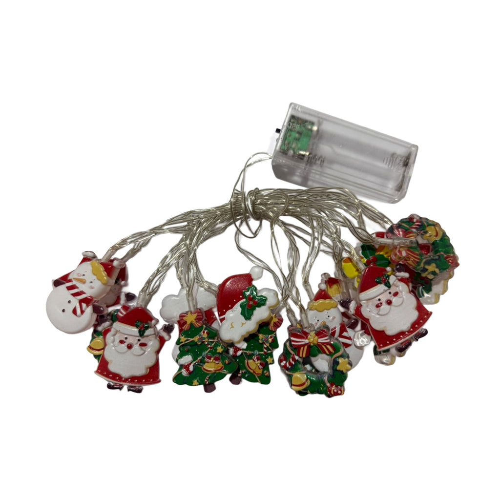SCNOR 10ft Battery Operated LED Christmas String Lights, Multicolor Flexible Indoor Outdoor Decor for Holiday Party Patio Room Garden - 20 LED