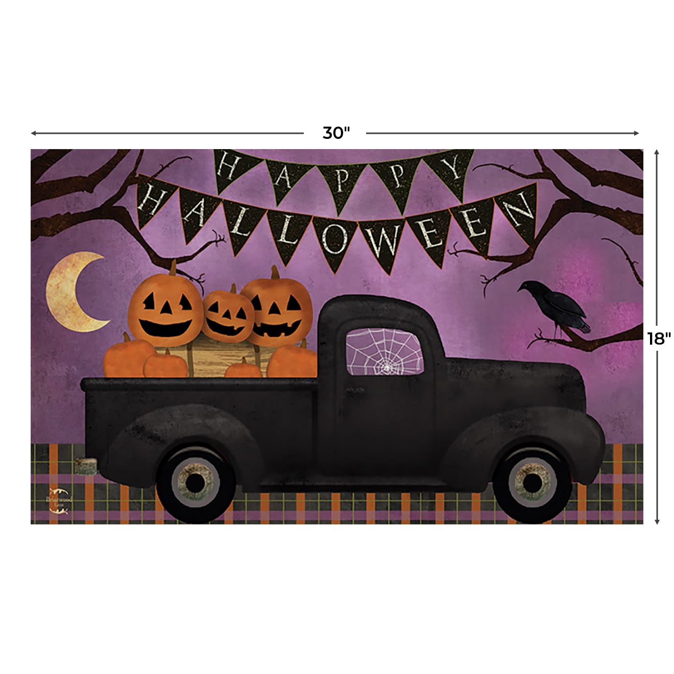 Briarwood Lane Doormat 30x18 Indoor Outdoor Halloween Truck Primitive For Halloween Doormat