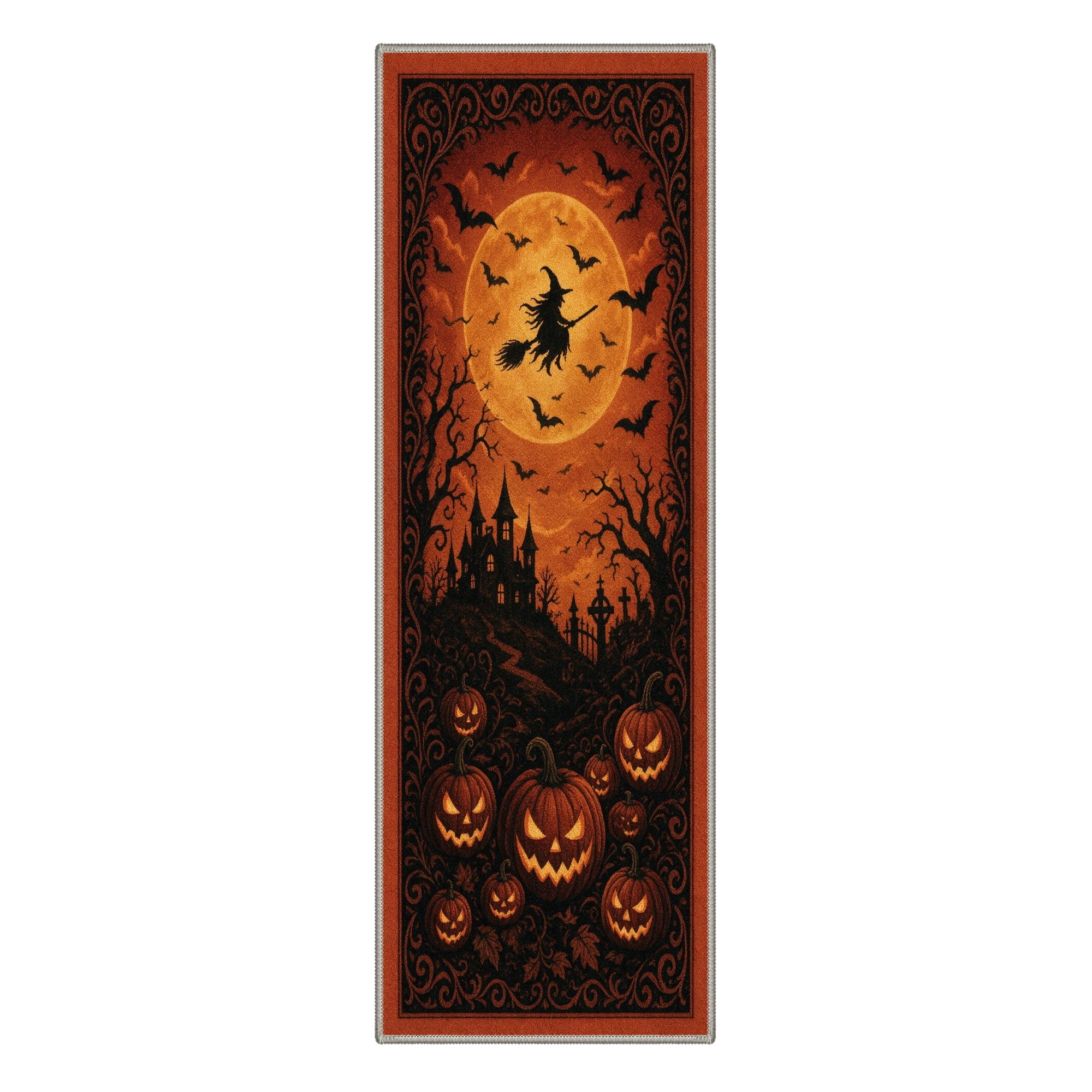 GENIMO 2'x3' Halloween Doormat, Washable Non Slip Soft Farmhouse Pumpkin Outdoor Door Mat for Front Door Covered Porch Patio Entryway, Smoky Amber