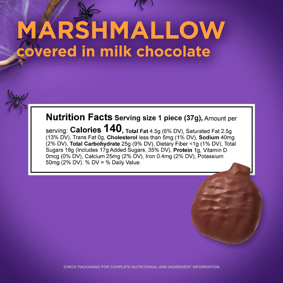 RUSSELL STOVER Halloween Milk Chocolate Peanut Butter Pumpkin, 1.3 oz. (Pack of 18)