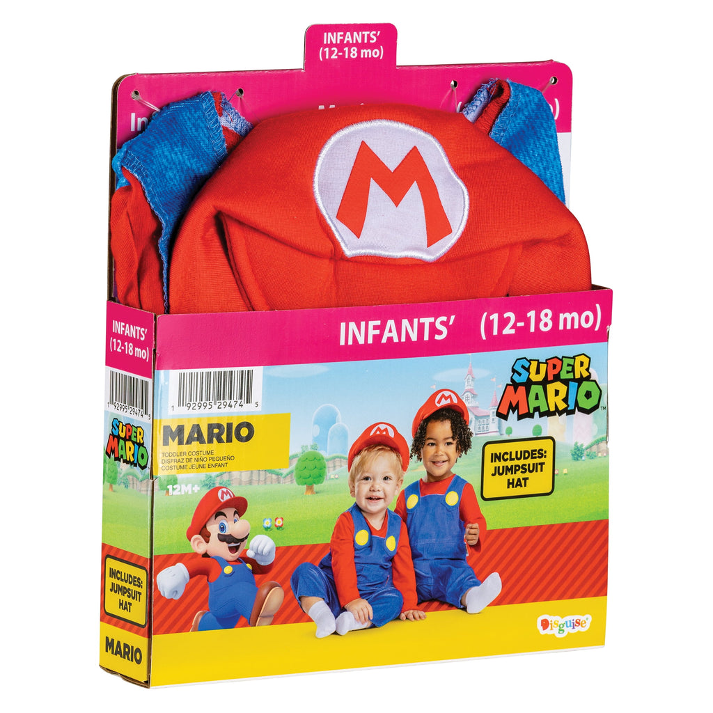 Nintendo Super Mario Bros. Mario Halloween Costume for Children, Infants Size 12-18M, by Disguise