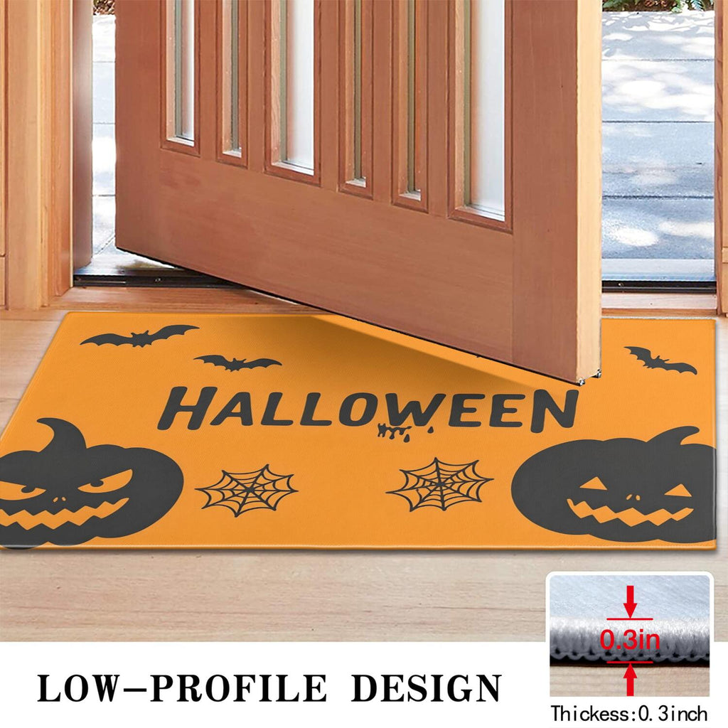 Happy Halloween Door Mat Decorations Spider Bat Doormat Plain the Indoor Door Mat/Outdoor Crystal Velvet 30x17 Inches