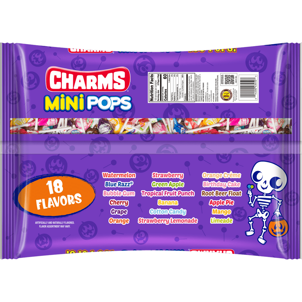 Charms Halloween Mini Lollipops Bag 5.05 lb, 450 Count. Individually Wrapped Halloween Lollipops. Gluten Free & Peanut-Free