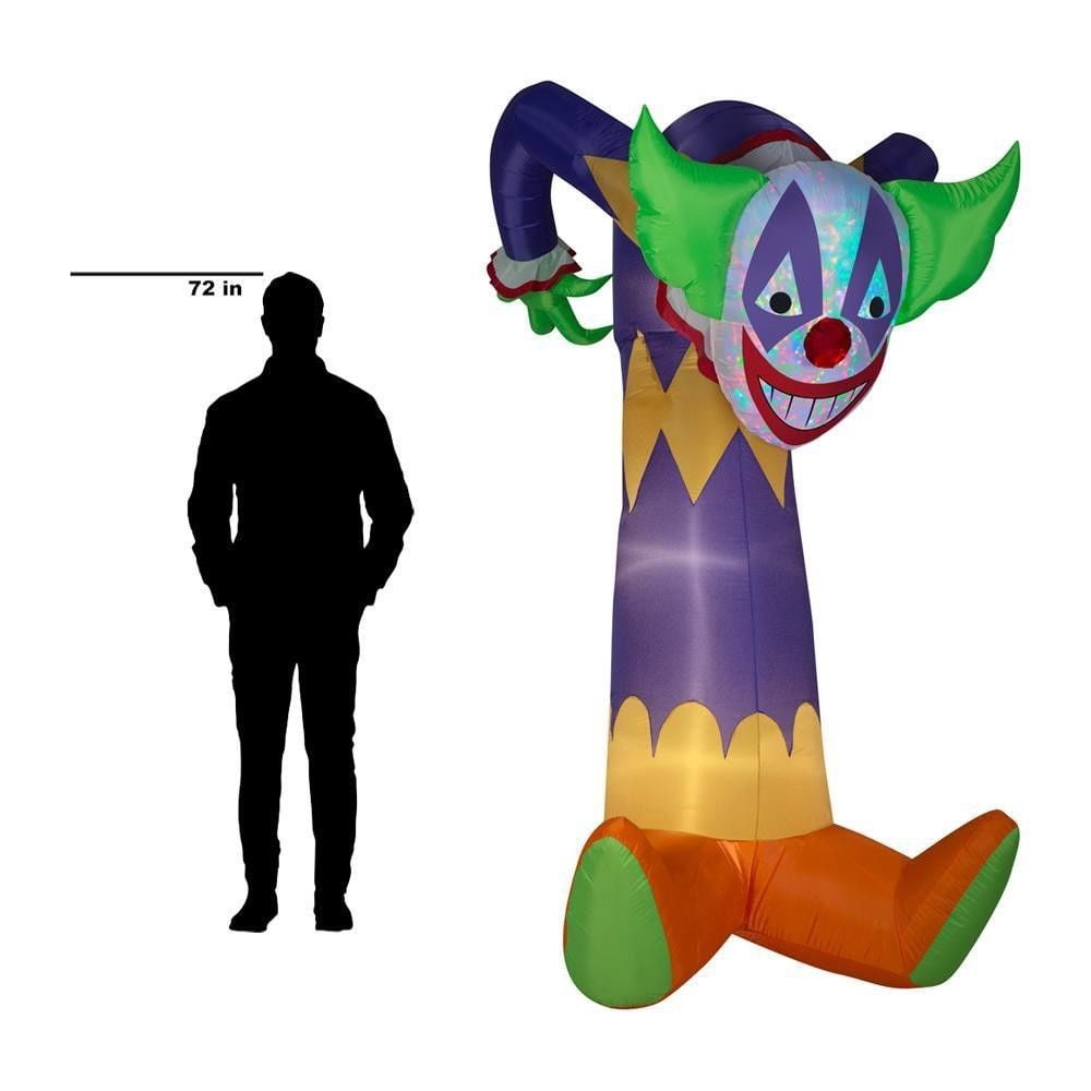Gemmy Kaleidoscope Clown Airblown Halloween Yard Inflatable, 7.5'